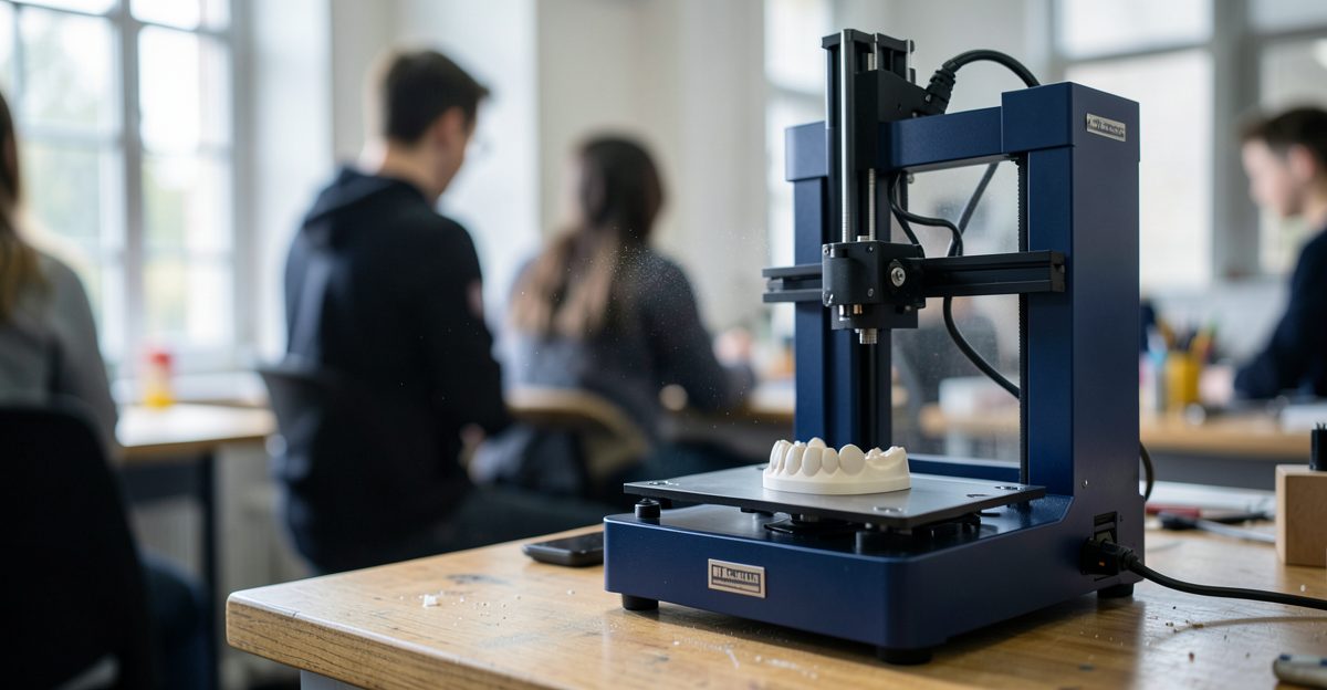 Which 3D printer is used in UK dental practices? - Thinglab UK 3D printing editorial illustration