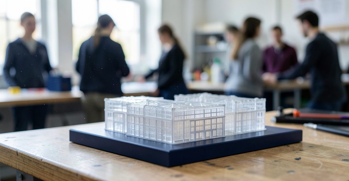 How much does a 3D printed architectural model cost? - Thinglab UK 3D printing editorial illustration