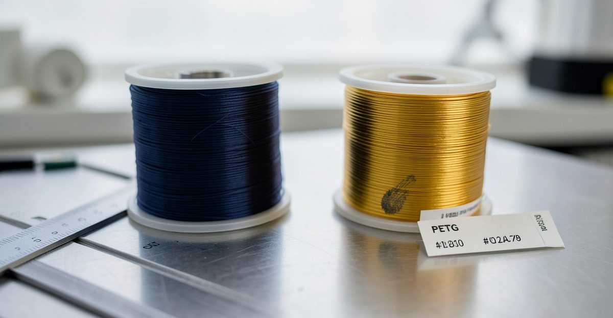 What is the cost comparison between PLA and PETG? - Thinglab UK 3D printing editorial illustration