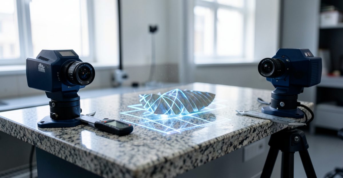 How does structured light differ from laser scanning? - Thinglab UK 3D printing editorial illustration